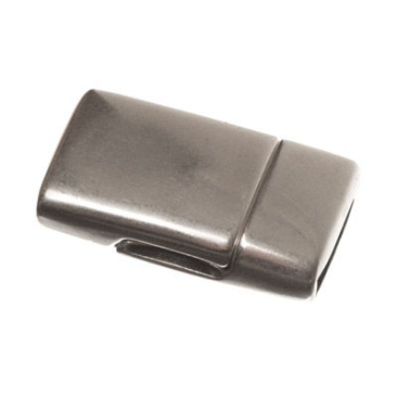 Magnetic clasp, square, for wide ribbons (10 x 2 mm), silver-plated