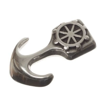 Hook fastener "Anchor" for ribbons up to 5 mm, 30 x 20 mm, silver-plated