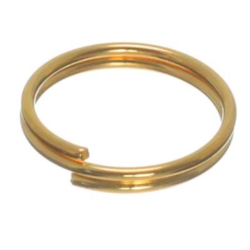 Split ring, diameter approx. 10 mm, gold-plated