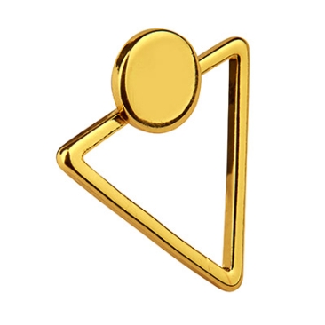 Earring triangle, 15 x 18 mm, gold-plated