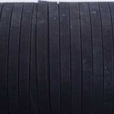 Cork tape, flat, width 10 mm, length 1 m, black