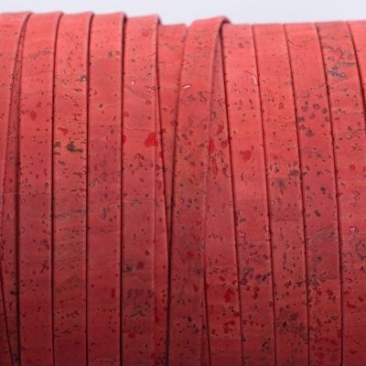 Cork tape, flat, width 10 mm, length 1 m, red
