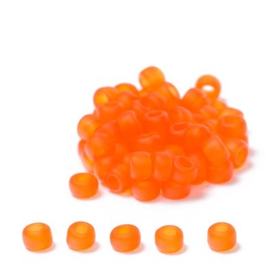 11/0 Miyuki Rocailles kralen, rond (ca. 2 mm), kleur: Orange Matte Transparent, 23 gr. 