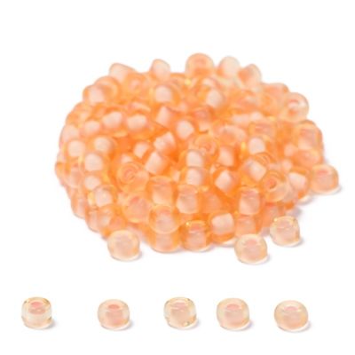 11/0 Miyuki Rocailles Perlen, Rund (ca. 2 mm), Farbe: Light Peach, Oberfläche: halbmatt Amber, 24 gr. 