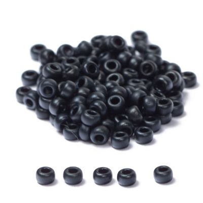 11/0 Miyuki Rocailles beads, round (approx. 2 mm), colour: Dark Grey Matte, 24 gr. 