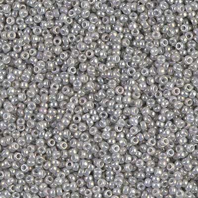 15/0 perles de rocaille Miyuki, rondes (environ 1,5 mm), couleur : Ceylon Gray, tube d'environ 8,2 grammes 