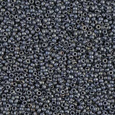 15/0 perles de rocaille Miyuki, rondes (environ 1,5 mm), couleur : argent métallique mat, tube d'environ 8,2 grammes 