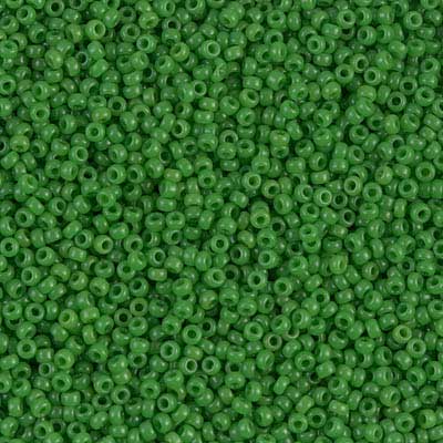15/0 Miyuki Rocailles Perlen, Rund (ca. 1,5 mm), Farbe: Pea Green, Opaque , Röhrchen mit ca. 8,2 Gramm 