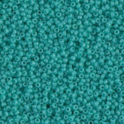15/0 perles de rocaille Miyuki, rondes (environ 1,5 mm), couleur : Turquoise, opaque, tube d'environ 8,2 grammes 