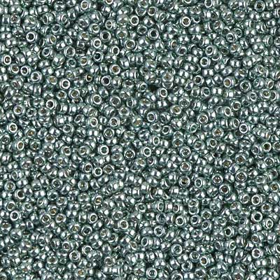 15/0 Miyuki Rocailles beads, round (approx. 1,5 mm), colour: Duracoat Galvanized Dark Seafoam, tube with approx. 8,2 grammes 