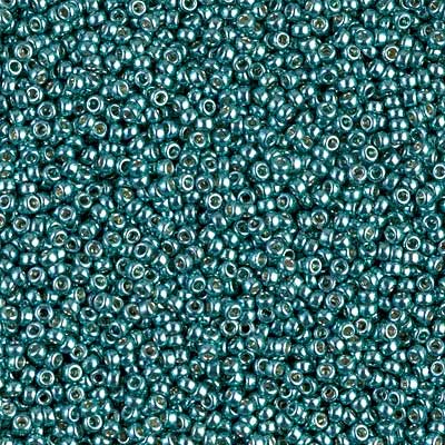 15/0 Miyuki Rocailles beads, round (approx. 1,5 mm), colour: Duracoat Galvanized Seafoam, tube with approx. 8,2 grammes 