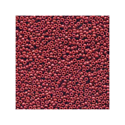 15/0 Miyuki Rocailles Perlen, Rund (ca. 1,5 mm), Farbe: Duracoat Opaque Dyed Brick, Röhrchen mit ca. 8,2 Gramm 