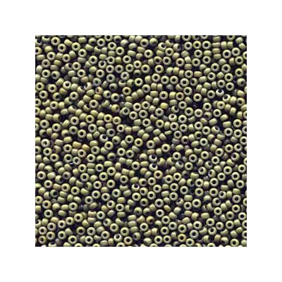 15/0 Miyuki Rocailles Perlen, Rund (ca. 1,5 mm), Farbe: Duracoat Opaque Dyed Forest, Röhrchen mit ca. 8,2 Gramm 