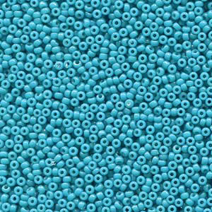 15/0 Miyuki Rocailles Perlen, Rund (ca. 1,5 mm), Farbe: Duracoat Opaque Dyed Blue Green, Röhrchen mit ca. 8,2 Gramm 