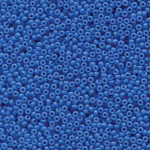 15/0 Miyuki Rocailles beads, round (approx. 1,5 mm), colour: Duracoat Opaque Dyed Bright Blue, tube with approx. 8,2 grammes 