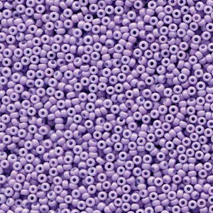 15/0 perles de rocaille Miyuki, rondes (environ 1,5 mm), couleur : Duracoat Opaque Dyed Lilac, tube d'environ 8,2 grammes 