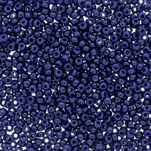15/0 Miyuki Rocailles beads, round (approx. 1,5 mm), colour: Duracoat Opaque Dark Navy Blue, tube with approx. 8,2 grammes 