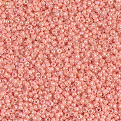 15/0 perles de rocaille Miyuki, rondes (environ 1,5 mm), couleur : Peach Luster Opaque , tube d'environ 8,2 grammes 