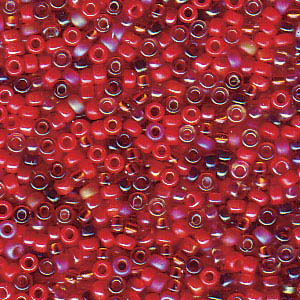 15/0 perles de rocaille Miyuki, rondes (environ 1,5 mm), couleur : Mix Red Medley , tube d'environ 8,2 grammes 