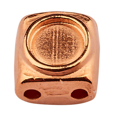 Cymbal Peponas Perle für Tila Beads, Viereck, 5 x 5 mm,rosevergoldet 