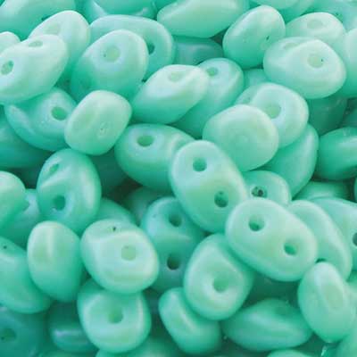 Matubo Superduo beads, 2,5 x 5 mm, colour Tropical Mint, tube with approx. 22,5 gr 