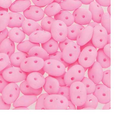 Matubo Superduo beads, 2,5 x 5 mm, colour Bondeli Matt Soft Pink, tube with ca. 22,5 gr 