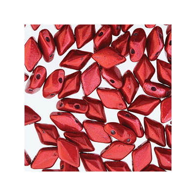 Matubo Gemduo kralen, 8 x 5 mm, kleur: Metallic Luster Lipstick Red, koker met ca. 8 gr. 