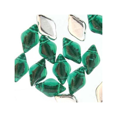 Matubo Gemduo beads, 8 x 5 mm, colour: Backlight Teal , Tube with approx. 8 gr. 
