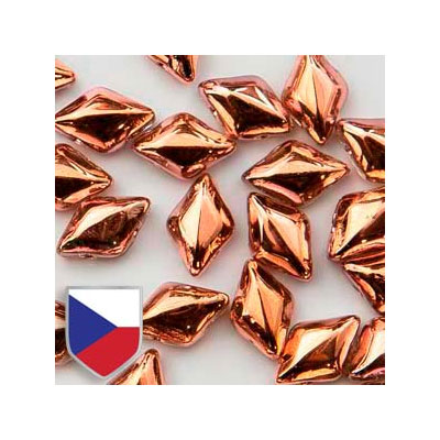 Matubo Gemduo perles, 8 x 5 mm, couleur : Crystal Capri Gold Czech Shield, tube d'environ 8 gr. 