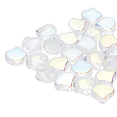 Matubo Ginko Perlen, 7,5 x 7,5 mm, Farbe: Crystal AB, Röhrchen mit ca. 22 gr 