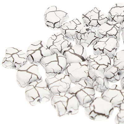 Matubo Ginko Perlen, 7,5 x 7,5 mm, Farbe: Ionic White/Jet, Röhrchen mit ca. 22 gr 