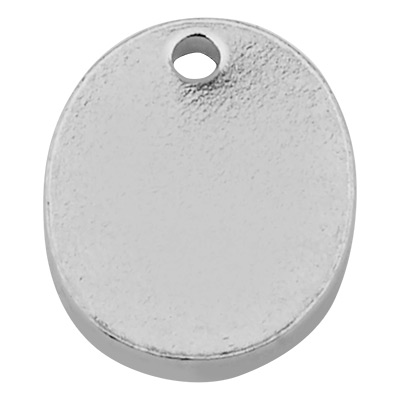 24 x ImpressArt stamp blanks oval with eyelet, aluminium, silver-coloured, 10 x 8 mm 