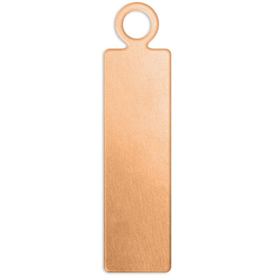 10 x ImpressArt Tag Blanks Pendant Rectangle with Eyelet, Copper, 20 x 5 mm 