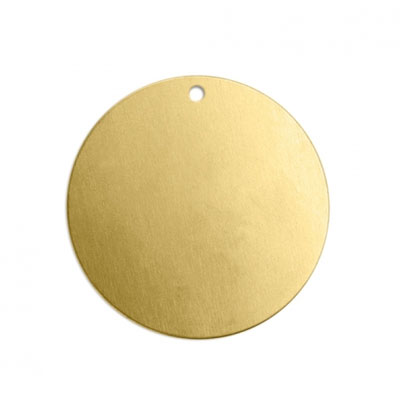 6 x ImpressArt stamp blanks disc with eyelet, brass, gold-coloured, diameter 19 mm 