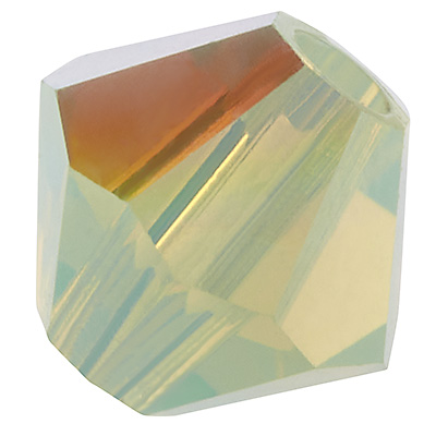 Preciosa kraal, vorm: Bicone (Rondelle Bead), maat 6 mm, kleur: chrysoliet opaal 