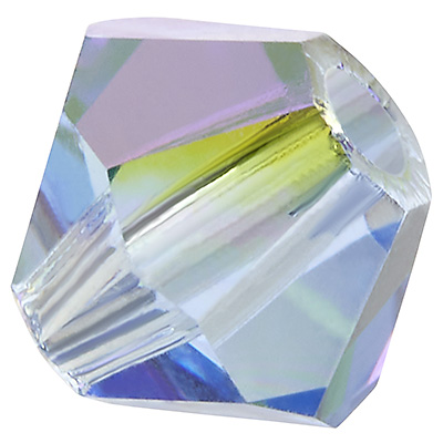 Preciosa bead, shape: Bicone (Rondelle Bead), size 6 mm, colour: light sapphire AB 