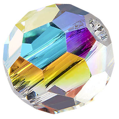 Preciosa parel bal, Ronde kraal, Vorm: Rond, 6 mm, Kleur: kristal AB 