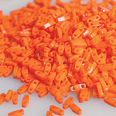 Perles Miyuki Quarter Tila, couleur : orange opaque, tube d'environ 7,2 gr 