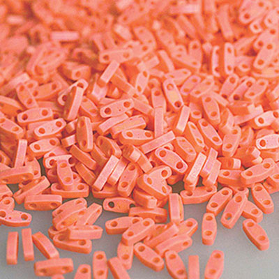 Perles Miyuki Quarter Tila, couleur : Matt Opak Orange AB tube d'environ 7,2 gr 