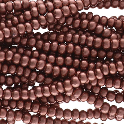 11/0 Preciosa Rocailles Perlen, Rund (ca. 2 mm), Farbe: Bronze Copper, Röhrchen mit ca. 24 Gramm 