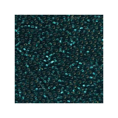 8/0 Preciosa Rocailles Perlen, Rund (ca. 3 mm), Farbe: Emerald Silverlined, Röhrchen mit ca. 22 Gramm 