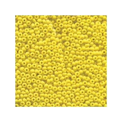 8/0 Preciosa Rocailles Perlen, Rund (ca. 3 mm), Farbe: Yellow Opal, Röhrchen mit ca. 22 Gramm 