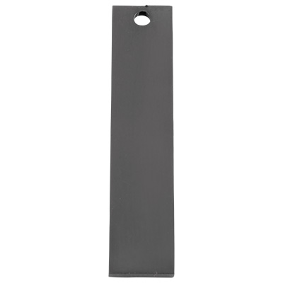 Stainless steel pendant, stamp blank, rectangle, gunmetal, 40x8x0.8 mm, hole: 2 mm 