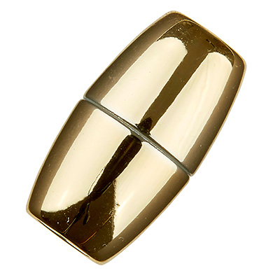 Magic Power magneetsluiting olijf 34,5 x 15 mm, met 8 mm gat, glanzend goudkleurig 