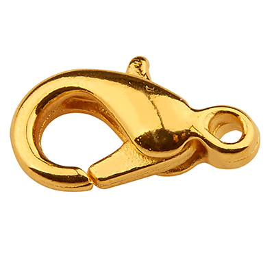 Carabiner zinc, length 10 mm, gold-plated 